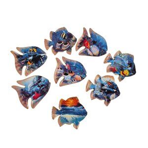 Rainbow Reef Fish Plate Set Christian Riese Lassen Bradford Exchange 2000 Set 8